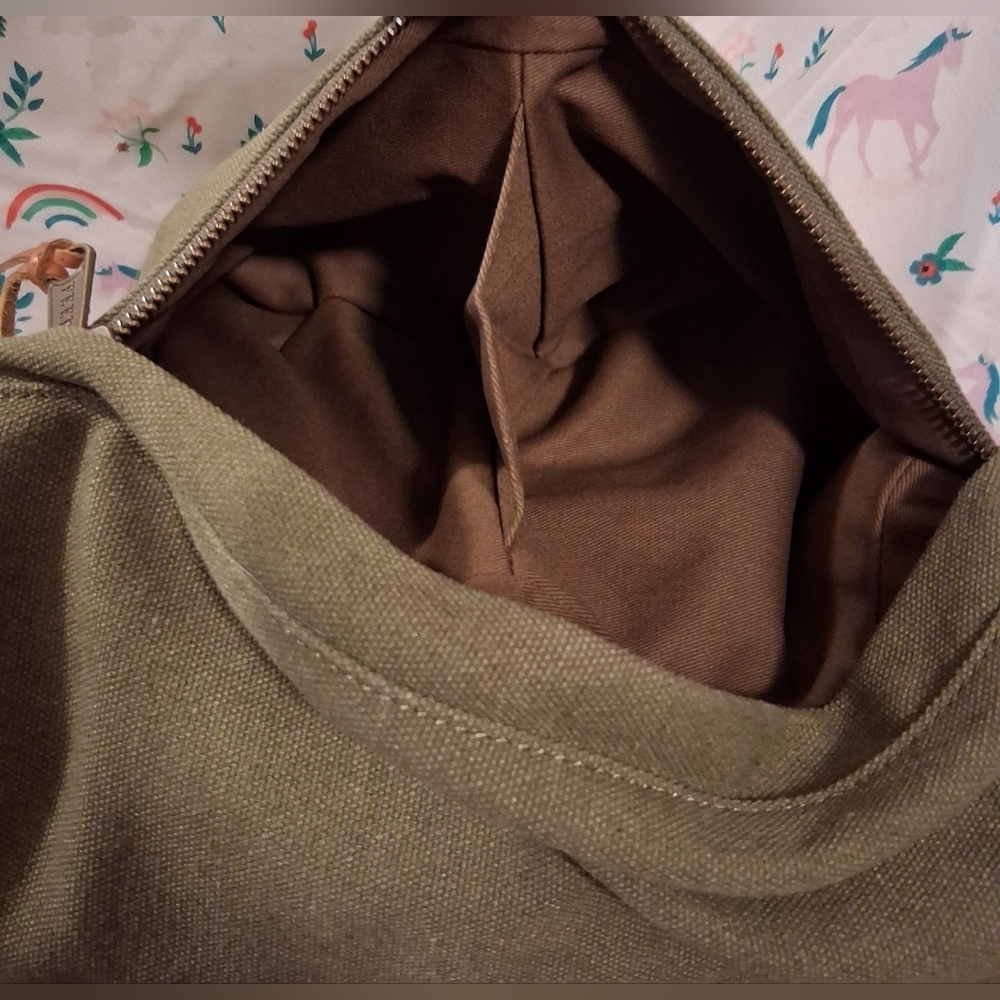 NWOT Feed 25 Go-To Army Green Durable Cotton Casual Unisex Tote Purse Bag - Picture 9 of 14